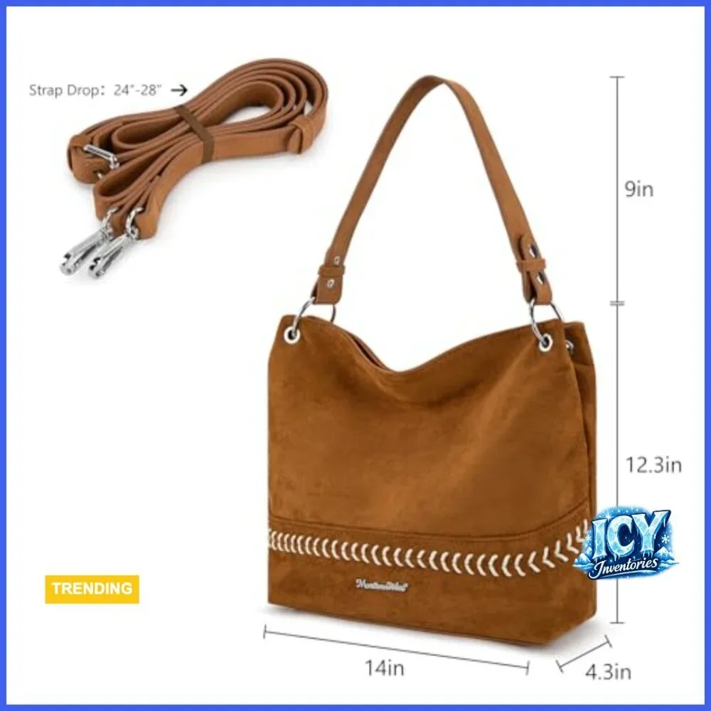 Faux Suede and PU Leather Hobo Bag with Crossbody Strap